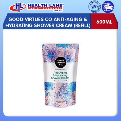 GOOD VIRTUES CO ANTI-AGING & PELEMBAP SHOWER KRIM (REFILL PACK) (600ML)